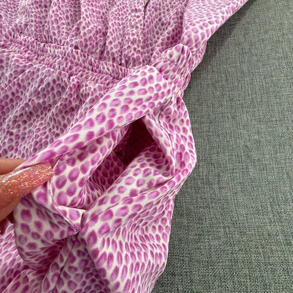 Bar III Romper Shorts Medium Polyester Fuschia Lightweight Relaxed Fit - Picture 7 of 14